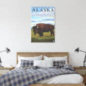Bison Scene - Chitina River Basin, Alaska Leinwanddruck (Insitu (Schlafzimmer))
