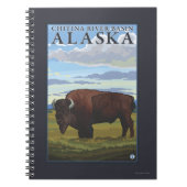 Bison Scene - Chitina River Basin, Alaska Notizblock (Vorderseite)