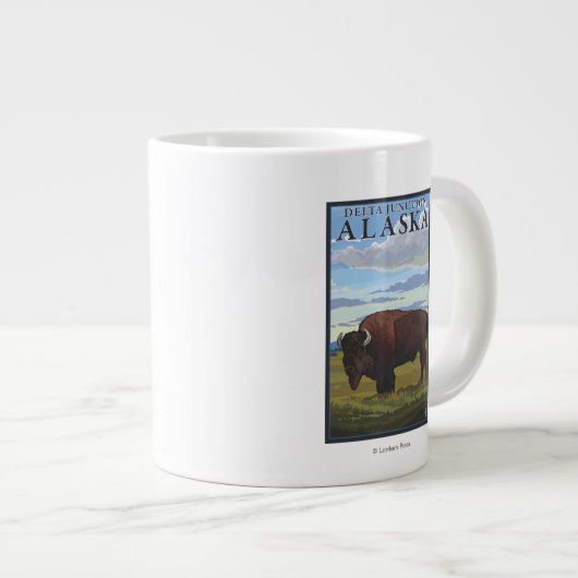 Bison Scene - Delta Junction, Alaska Jumbo-Tasse (Vorderseite Rechts)