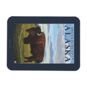 Bison Scene - Delta Junction, Alaska Magnet (Horizontal)