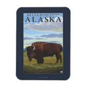 Bison Scene - Delta Junction, Alaska Magnet (Vertikal)