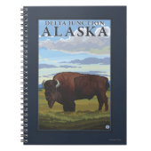 Bison Scene - Delta Junction, Alaska Notizblock (Vorderseite)