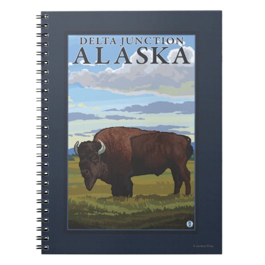 Bison Scene - Delta Junction, Alaska Notizblock (Vorderseite)