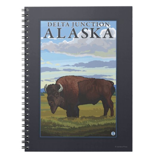 Bison Scene - Delta Junction, Alaska Notizblock (Vorderseite)