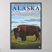 Bison Scene - Delta Junction, Alaska Poster (Vorne)