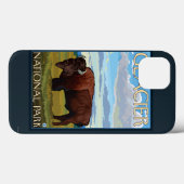 Bison Scene - Glacier National Park, MT Case-Mate iPhone Hülle (Rückseite (Horizontal))
