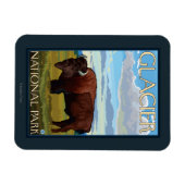 Bison Scene - Glacier National Park, MT Magnet (Horizontal)