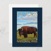 Bison Scene - Glacier National Park, MT Postkarte (Vorne/Hinten)
