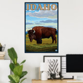 Bison Scene - Idaho Poster (Heimbüro)