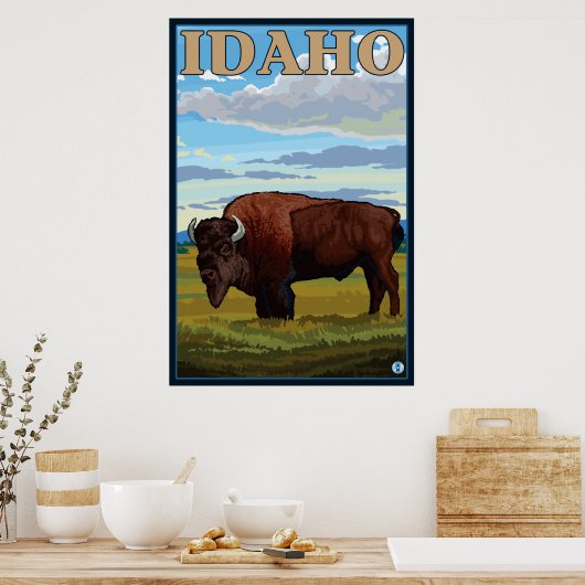 Bison Scene - Idaho Poster (Küche)