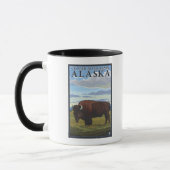 Bison Scene - Kupfer-Fluss-Becken, Alaska Tasse (Links)