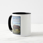 Bison Scene - Kupfer-Fluss-Becken, Alaska Tasse (Vorderseite Links)