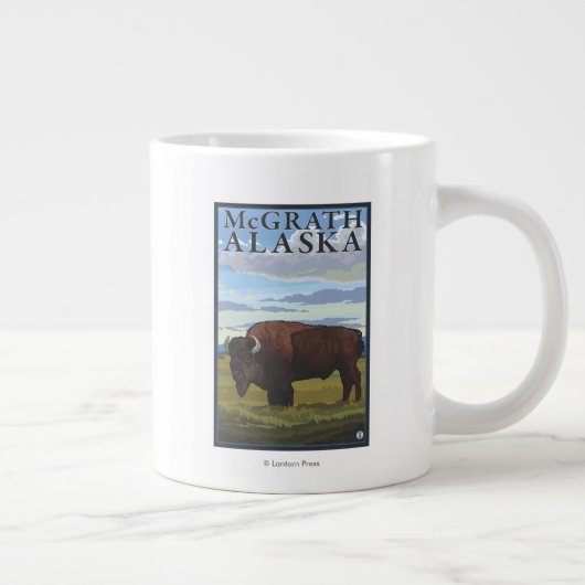 Bison Scene - McGrath, Alaska Jumbo-Tasse (Rechts)