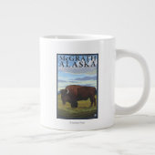 Bison Scene - McGrath, Alaska Jumbo-Tasse (Rechts)