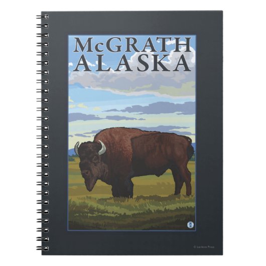 Bison Scene - McGrath, Alaska Notizblock (Vorderseite)