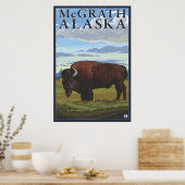 Bison Scene - McGrath, Alaska Poster (Küche)