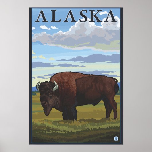 Bison Scene - Vintage Travel Poster (Vorne)