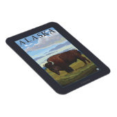 Bison Scene - Vintage Travel Poster Magnet (Rechte Seite)