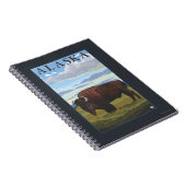 Bison Scene - Vintage Travel Poster Notizblock (Rechte Seite)