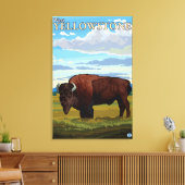 Bison Scene - West Yellowstone, Montana Leinwanddruck (Insitu (Wohnzimmer))