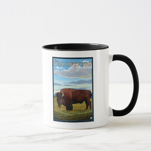 Bison Scene - West Yellowstone, Montana Tasse (Rechts)