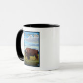 Bison Scene - West Yellowstone, Montana Tasse (Vorderseite Links)