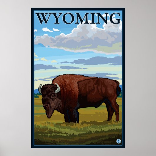 Bison Scene - Wyoming Poster (Vorne)