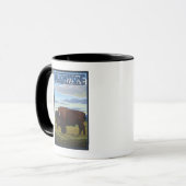 Bison Scene - Yellowstone Nationalpark Tasse (Vorderseite Links)
