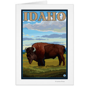 Bison SceneIdahoVintage Reise-Plakat