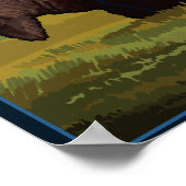 Bison SceneIdahoVintage Travel Poster (Ecke)