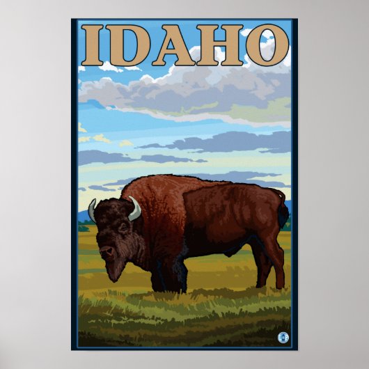 Bison SceneIdahoVintage Travel Poster (Vorne)