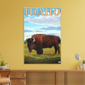 Bison SceneIdahoVintage Travel Poster Leinwanddruck (Insitu (Wohnzimmer))