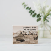 Bison/ScheuneSepia Visitenkarte (Stehend Vorderseite)