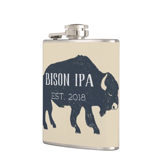 Bison-Silhouette anpassbar Flachmann (Links)