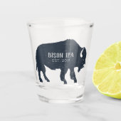 Bison-Silhouette anpassbar Schnapsglas (Vorderseite)