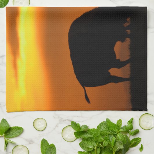 Bison-Sonnenuntergang Küchentuch (Gefaltet)