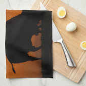 Bison-Sonnenuntergang Küchentuch (Viertel Falte)