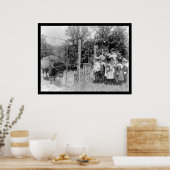 Bison Staring bei Kindern 1899 Poster (Küche)