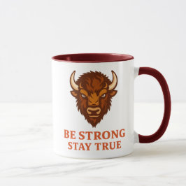 Bison-Stärke Inspirierendes Grafik-T-Shirt Tasse