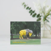 Bison Statue Postkarte (Stehend Vorderseite)
