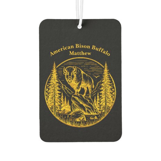 Bison Stehend stolz in einer natürlichen Landschaf Autolufterfrischer (Rückseite)