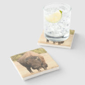 Bison Steinuntersetzer (Seitenansicht)