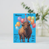 Bison Stoic Birthday Weisheit Postkarte (Stehend Vorderseite)