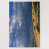 Bison-Strecken-Gebirgswolken-Himmel Montanas Puzzle (Vertikal)