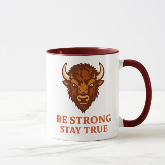 Bison Strength Inspirational Graphic Tee Tasse (Rechts)