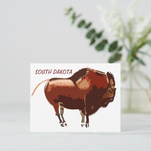 Bison Süd Dakota Postkarte (Stehend Vorderseite)