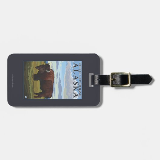 Bison-Szene - Chitina Flusseinzugsgebiet, Alaska Gepäckanhänger (Vorderseite horizontal)