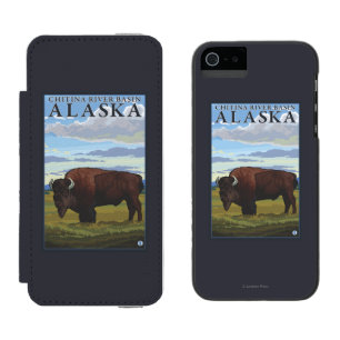 Bison-Szene - Chitina Flusseinzugsgebiet, Alaska Incipio Watson™ iPhone 5 Geldbörsen Hülle