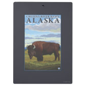 Bison-Szene - Chitina Flusseinzugsgebiet, Alaska Klemmbrett (Rückseite)