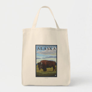 Bison-Szene - Chitina Flusseinzugsgebiet, Alaska Tragetasche